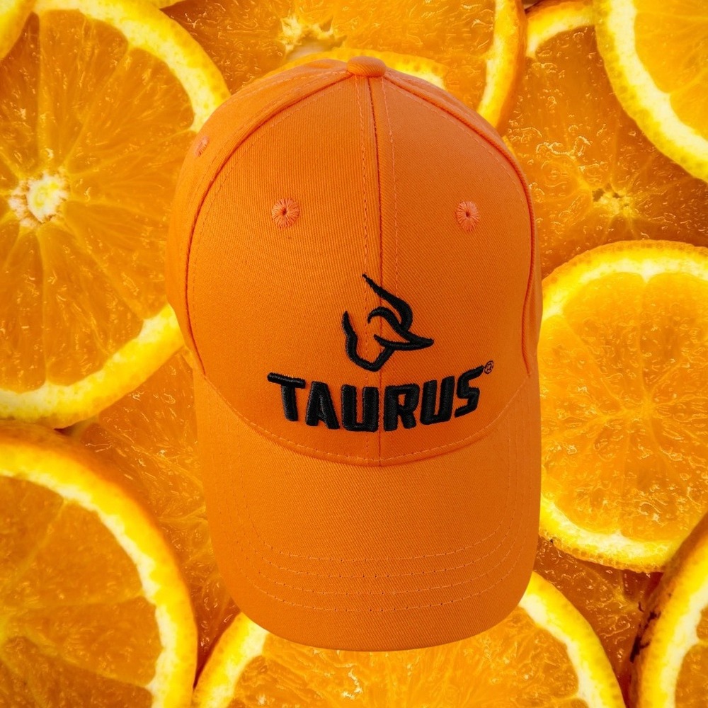 Taurus Firearms‎ Logo Baseball Cap Mens Orange Embroidered Adjustable Hat